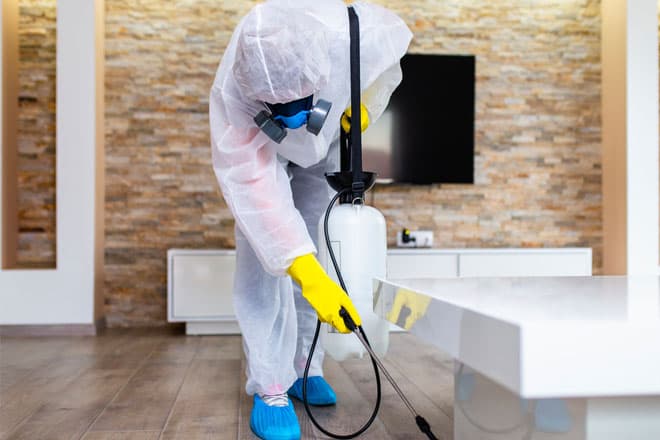 Residential interior being cleaned during a scheduled visit in Dubai
